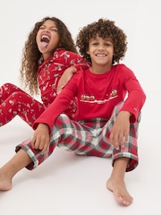FatFace Red Having a Pud Time Pyjamas Set - Image 3 of 5