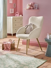 Jojo Maman Bébé Snow White Boucle Nursing Accent Chair with Interchangable Rocking Legs - Image 1 of 10