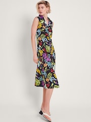 Monsoon Black Sandie 100% Cotton Shirt Dress - Image 2 of 5