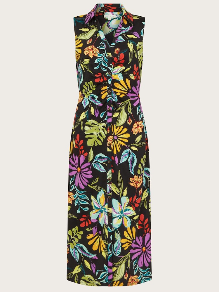 Monsoon Black Sandie 100% Cotton Shirt Dress - Image 5 of 5
