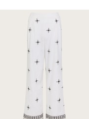 Monsoon Natural Eleanor Embroidered 100% Cotton Trousers - Image 5 of 5