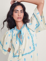 Monsoon White Jacinta Embroidered Dresses - Image 4 of 4