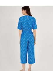 Monsoon Blue Diamond Print Jumpsuit in LENZING™ ECOVERO™ - Image 3 of 5
