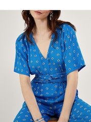 Monsoon Blue Diamond Print Jumpsuit in LENZING™ ECOVERO™ - Image 4 of 5