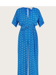 Monsoon Blue Diamond Print Jumpsuit in LENZING™ ECOVERO™ - Image 5 of 5