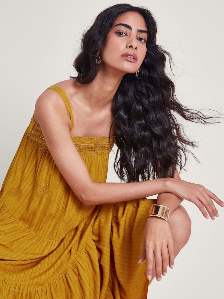 Monsoon Yellow Marlee Tiered Dress - Image 2 of 5 Monsoon Yellow Marlee Tiered Dress - Image 2 of 5