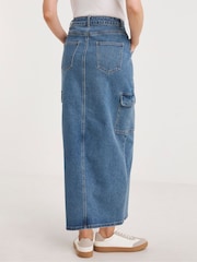 JD Williams Blue Split Front Cargo Skirt - Image 2 of 4