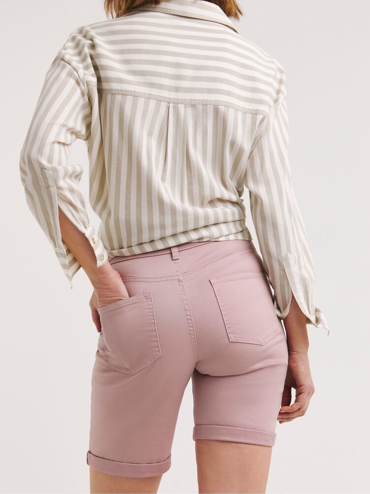 JD Williams Pink 24/7 Denim Knee Shorts - Image 2 of 4