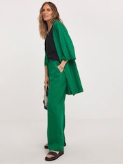 JD Williams Green Linen Mix Longline Kimono Cardigan - Image 1 of 4