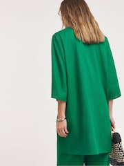 JD Williams Green Linen Mix Longline Kimono Cardigan - Image 2 of 4
