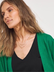 JD Williams Green Linen Mix Longline Kimono Cardigan - Image 4 of 4