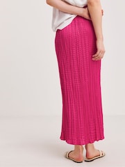 JD Williams Pink Crinkle Satin Skirt - Image 3 of 4