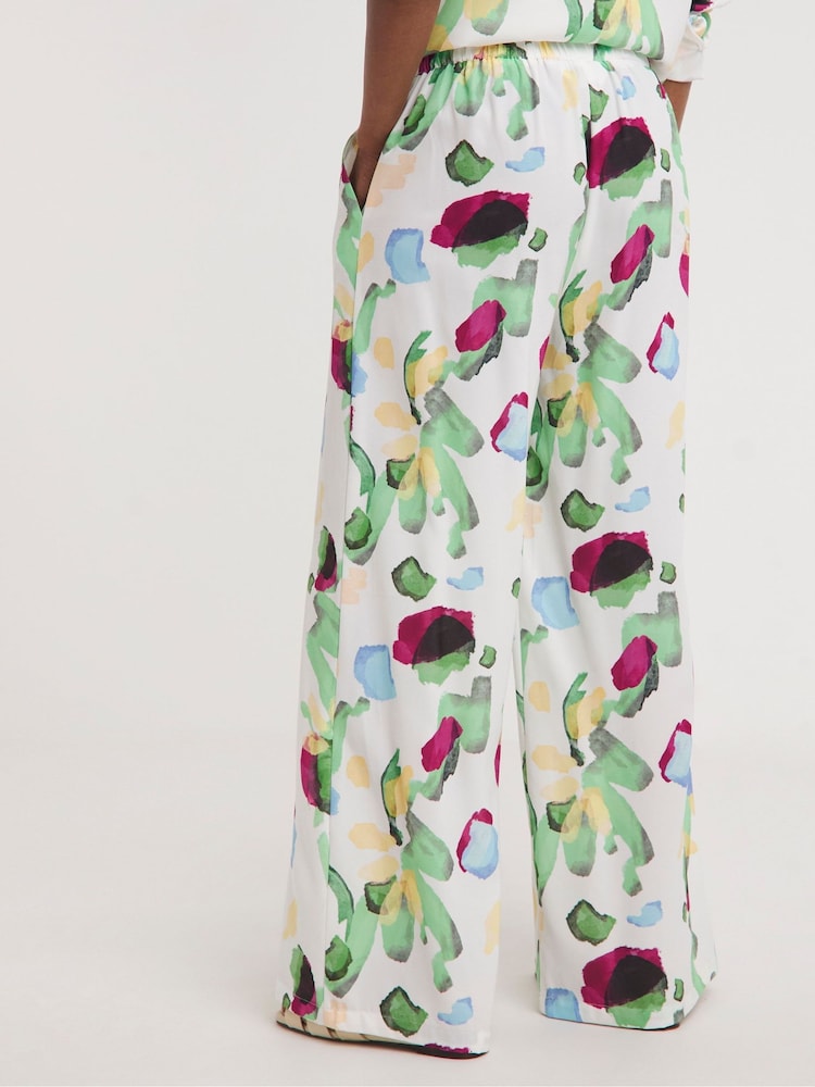 JD Williams Green Linen Mix Wide Leg Trousers - Image 2 of 4