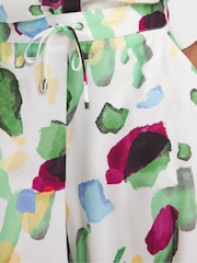 JD Williams Green Linen Mix Wide Leg Trousers - Image 4 of 4