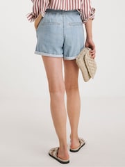 JD Williams Blue 100% Cotton Utility Denim Shorts - Image 2 of 4