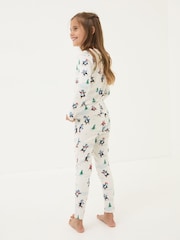 FatFace White Christmas Penguin Pyjama Set - Image 2 of 4