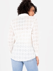 Lovedrobe Broderie 100% Cotton Long Sleeve White Shirt - Image 2 of 4