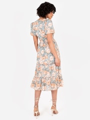 Lovedrobe Shirring Waist Puff Sleeve Midi Dress - Image 2 of 5
