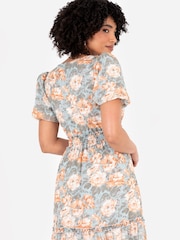 Lovedrobe Shirring Waist Puff Sleeve Midi Dress - Image 5 of 5