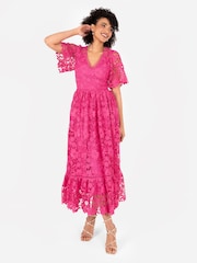 Lovedrobe Lace V-Neck Midaxi Dress With Trim Details - Image 1 of 5