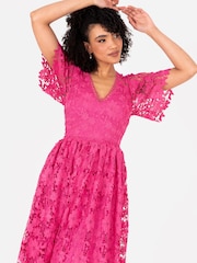 Lovedrobe Lace V-Neck Midaxi Dress With Trim Details - Image 4 of 5