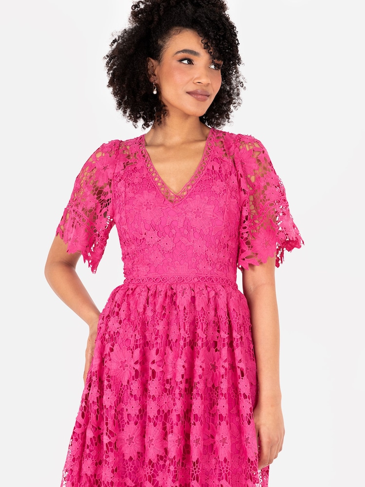 Lovedrobe Lace V-Neck Midaxi Dress With Trim Details - Image 5 of 5