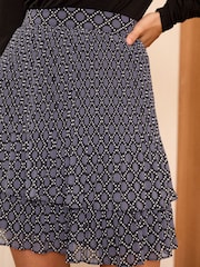 Love & Roses Blue Pleated Tiered Mini Skirt - Image 4 of 4