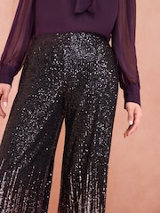 Love & Roses Pink Ombre Sequin Wide Leg Trouser - Image 3 of 4