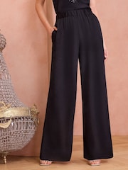 Love & Roses Black Wide Leg Trouser - Image 1 of 4