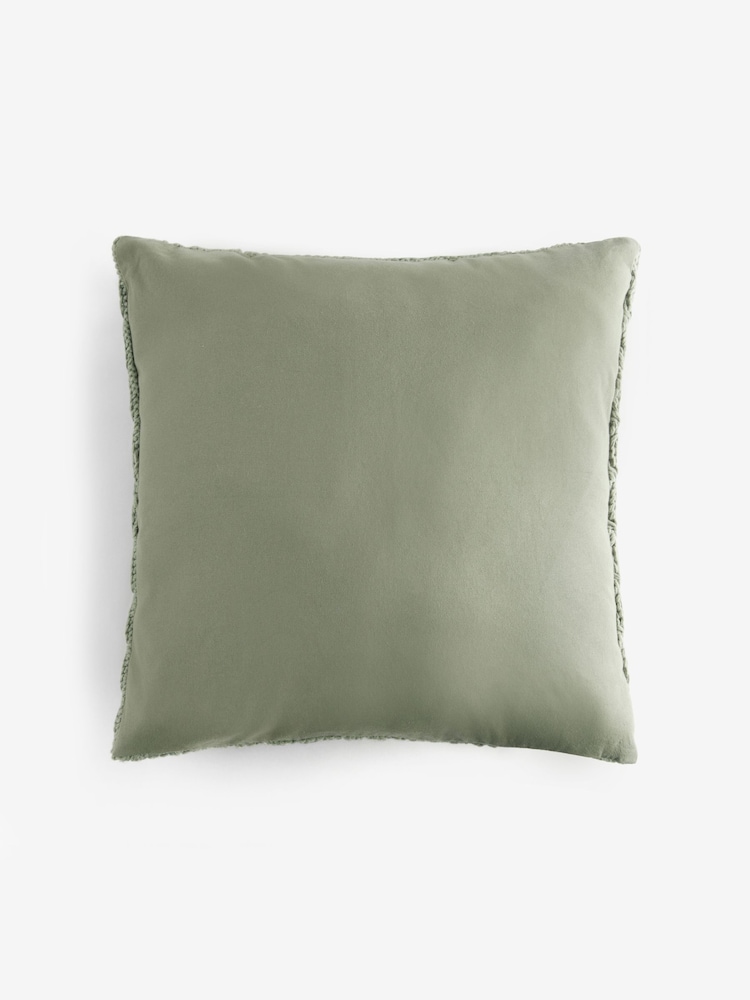 Sage Green 50 x 50cm Cable Knit Cushion - Image 4 of 5