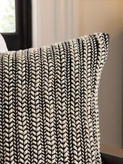 Monochrome 43 x 43cm Two Tone Plait Textured Cushion - Image 2 of 5