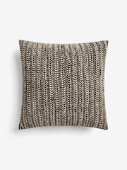 Monochrome 43 x 43cm Two Tone Plait Textured Cushion - Image 3 of 5