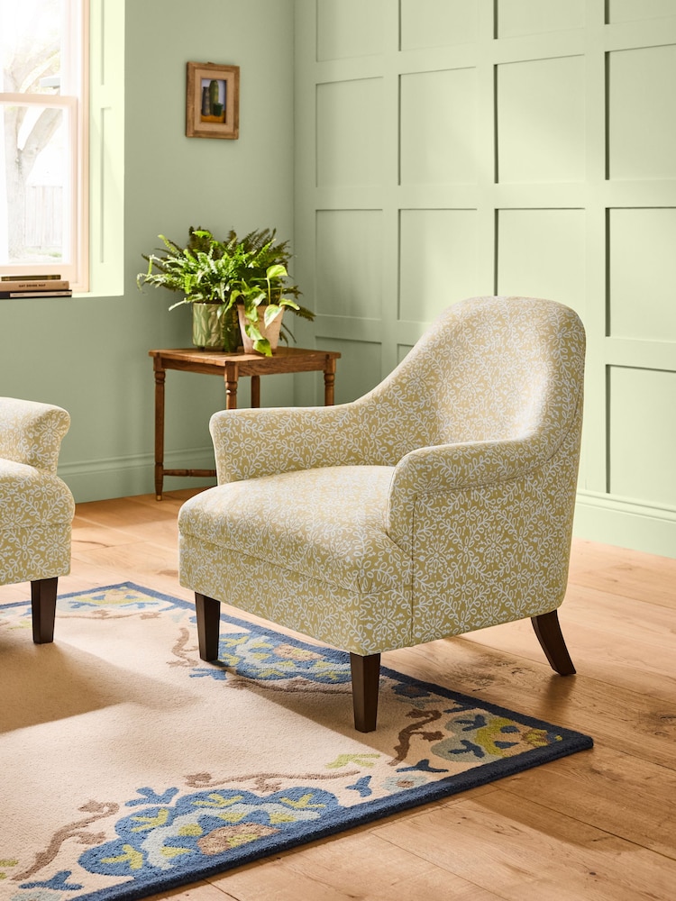 Nina Campbell Ochre Yellow Tangier Rosemoor Accent Chair - Image 1 of 9