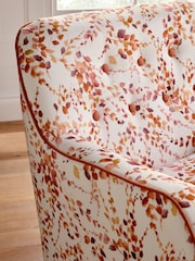 Nina Campbell Rust Brown Autumn Leaves Walton Accent Chair - Image 3 of 8