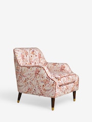 Nina Campbell Rust Brown Autumn Leaves Walton Accent Chair - Image 6 of 8