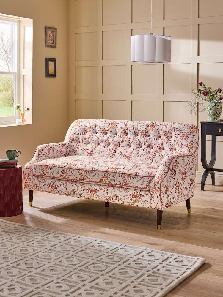 Nina Campbell Rust Brown Autumn Leaves Walton Small 2 Seater Sofa - Image 1 of 6