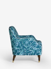 Nina Campbell Indigo Blue Midnight Leaves Walton Accent Chair - Image 6 of 8