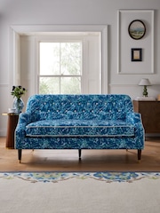 Nina Campbell Indigo Blue Midnight Leaves Walton Small 2 Seater Sofa - Image 1 of 7