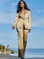 Sosandar Gold Metallic Luxe Blazer - Image 2 of 5