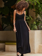 Sosandar Black Crochet Maxi Dress - Image 2 of 5