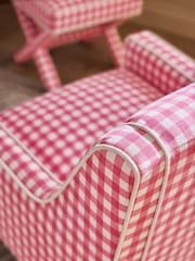 Nina Campbell Pink Bracken Gingham Check Rosebury Accent Chair - Image 2 of 9