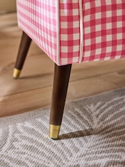 Nina Campbell Pink Bracken Gingham Check Rosebury Accent Chair - Image 3 of 9