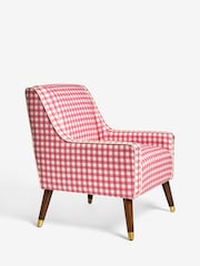Nina Campbell Pink Bracken Gingham Check Rosebury Accent Chair - Image 6 of 9