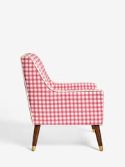 Nina Campbell Pink Bracken Gingham Check Rosebury Accent Chair - Image 7 of 9