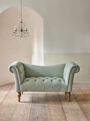 Shabby Chic by Rachel Ashwell® Sage Green Velvet Delilah Loveseat Sofa Accent Chair - Image 2 of 9