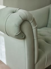 Shabby Chic by Rachel Ashwell® Sage Green Velvet Delilah Loveseat Sofa Accent Chair - Image 4 of 9
