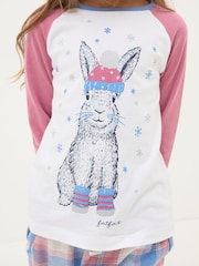 FatFace Pink Rabbit Check Pyjama Set - Image 5 of 5