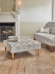 Shabby Chic by Rachel Ashwell® Dutchess Blossom Natural Willa Large Square Footstool - Image 1 of 7