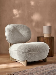 French Connection Cream Loop Boucle Jaivik Accent Chair - Image 1 of 8