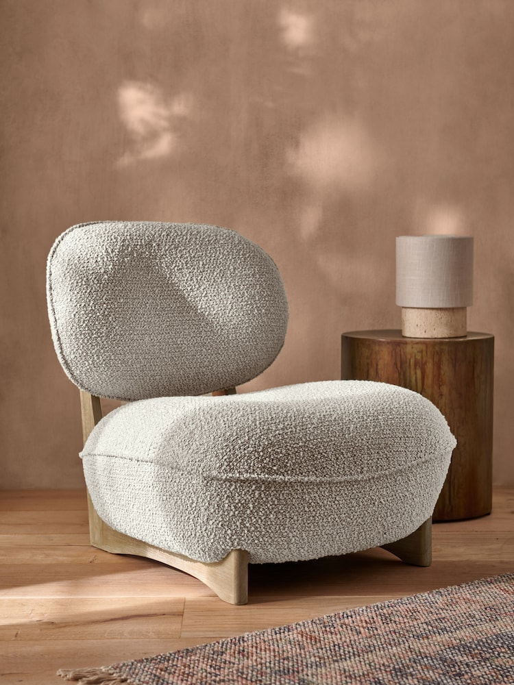 French Connection Cream Loop Boucle Jaivik Accent Chair - Image 1 of 8